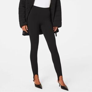 Spanx Ponte Stirrup Leggings Black Medium High Rise Shaping